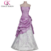 Grace Karin Long Strapless Purple and White Burgundy Quinceanera Dresses Cheap CL2519